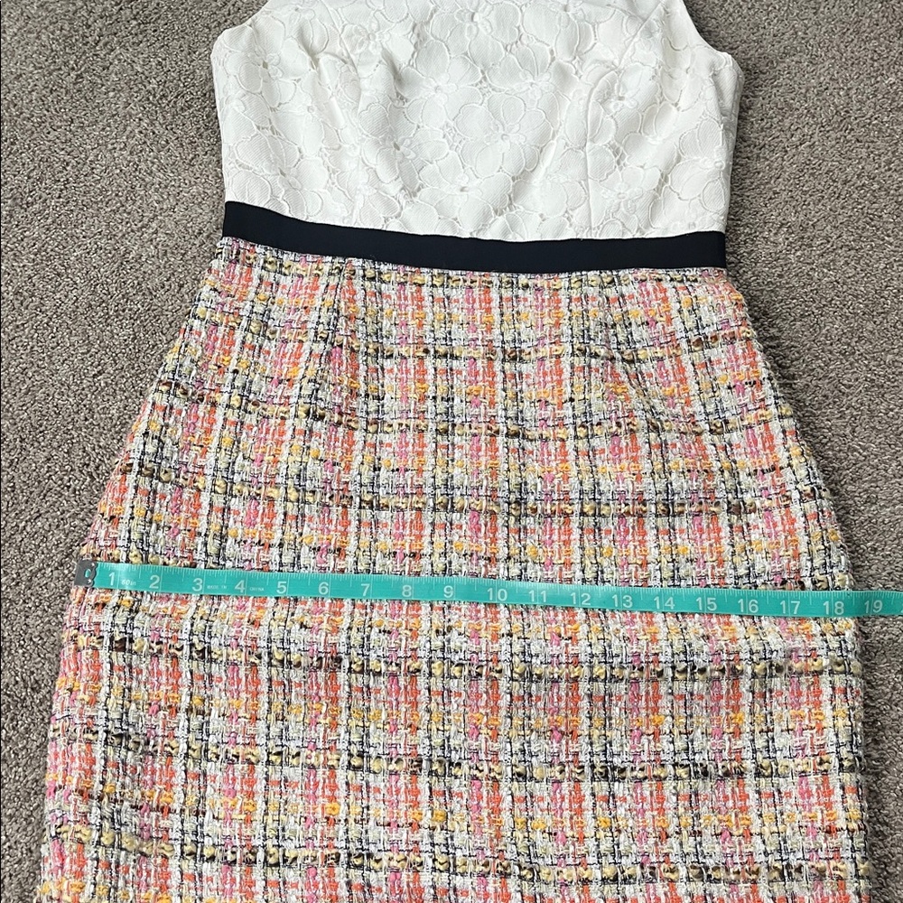EUC Trina Turk made USA white lace bodice and multi boucle skirt sz4 QUALITY - Picture 10 of 10